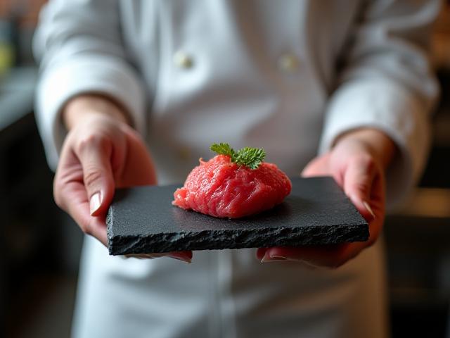 シェフと打ち合わせをする様子